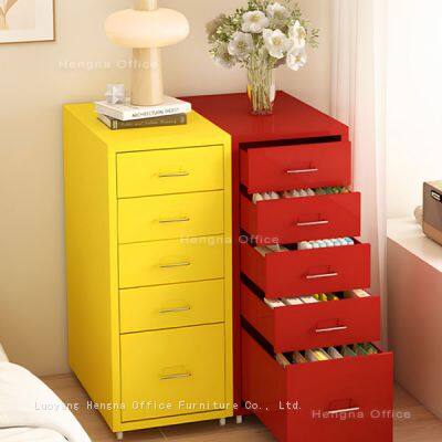 HN-NSD1 Nordic Style Metal Drawer Unit With Wheels, Matte Finish, Smooth Glide Operation, Decorative Office Furniture for Modern Interior