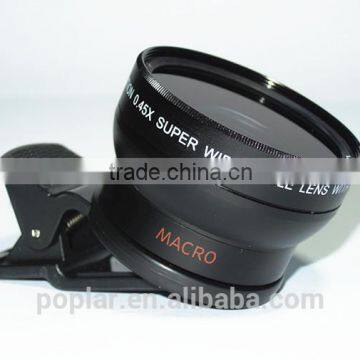 Poplar Custom super wide lens Universal 0.4x Super Wide angle fisheye lens for mobile phone