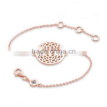 Fashion Bracelet For Women, 316l Stainless Steel Rose Gold Plated Crown Chakra Bracelet