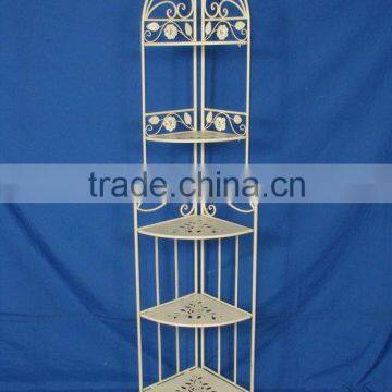 5-tier wrought iron corner shelf