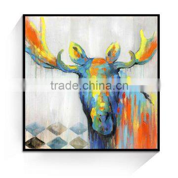 JC Animal Home Decoration Deer Mould Canvas Oil Painting For Living Room ANI-11B