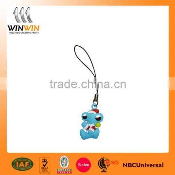 Factory directly cartoon character soft pvc mobile phone wrist strap