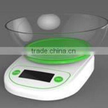 Robust single point load cell kitchen scale with PS bowl