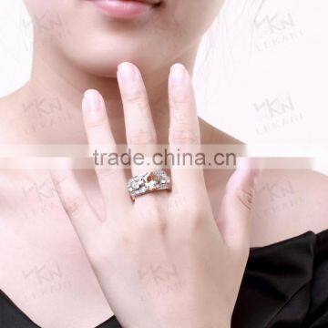 KZCR323 Fashion Women Accessories Champagne Color 18K White Gold Crown Ring photo-6