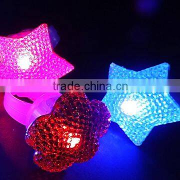 Star flower shape kids any age flashing finger ring, funny rings