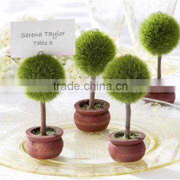 Event Party Supplies of Heart Shaped Green Topiary Tree Place Card Holder Wedding Party Decoration photo-2