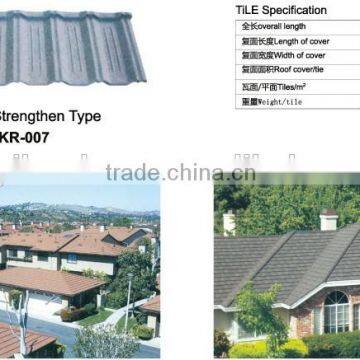 Spanish style strengthen stone coated metal roof tiles