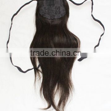 ponytail natural human virgin hair extension real hair 4x4