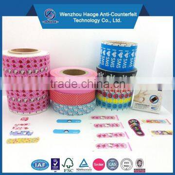 Printing first aid band film & band aid bangage, elastic first aid bandage film