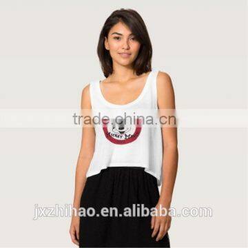 Custom 2015 Fashion Ladies Short Tank Top Manufacturer With Printing