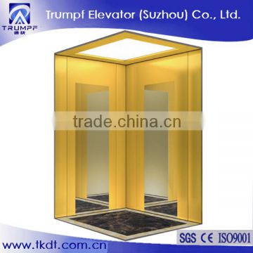 Small Home Elevator With Titanium Gold Stainless Steel