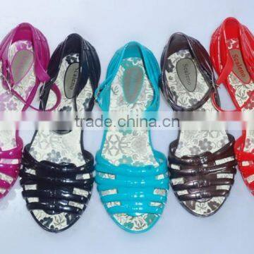 2015 Popular Design Pvc Crystal Kids And Ladies Sandals photo-3