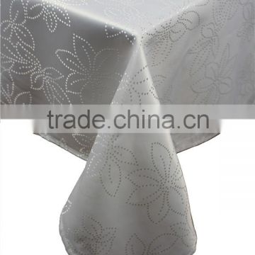 Hot Sale 100% Polyester White Jacquard Polyester Tablecloth