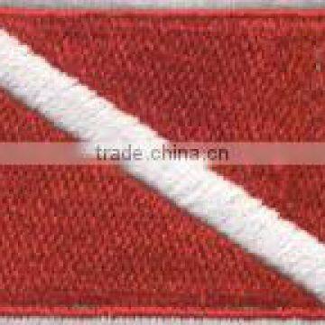 100% embroidery patch of flag - Red & White