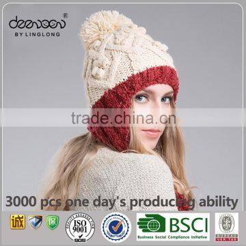 Custom Winter Lady Beanies Hat Crochet Knitted Hats For Women