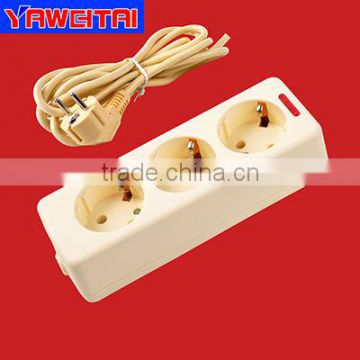 3 gang extension socket with wire and earthing