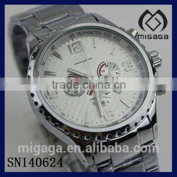 fashion 24 hours display chrono watches*men's 316L stainless steel luxury chronograph wristwatches