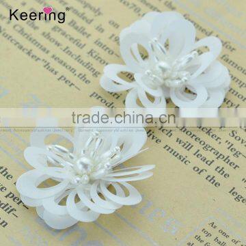 2016 lovely hotsale white flower applique for women dress WPHB-088                        
                                                                                Supplier's Choice