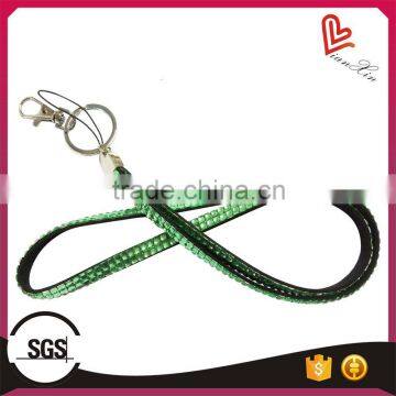 wholesale rhinestone and custome lanyard with natural green diamond beads