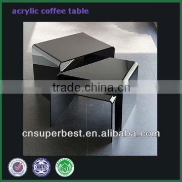 Outside black acrylic coffee table for leisure time