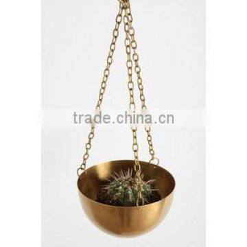 BRASS HANGING PLANTER, DECORATIVE PLANTER, INDOOR AND OUTDOOR HANGING PLANTER,