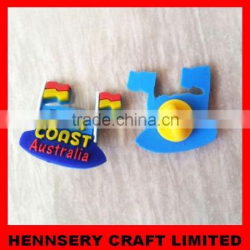 Soft pvc customized embossed logo leather badge holder