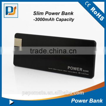 New design 3000mah Li-polymer battery mobile power bank