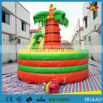 inflatable climbing wall with silde for children