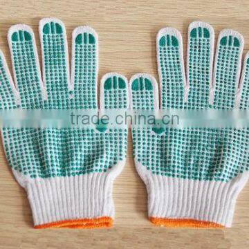 PVC dotted coated cheap winter cotton knitted gloves