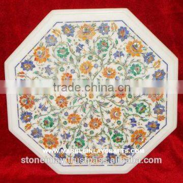 Unique Marble Inlay Table Top Pietra Dura