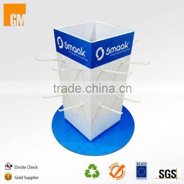 Point Of Sale Corrugated Table Counter Top Rotating Hook Display                        
                                                Quality Choice