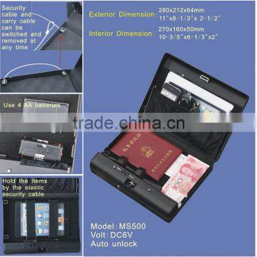 Wholesale- MS500 Micro Vault Biometric Fingerprint Pistol Small Security Storage Steel Safe Box / Gun Vault photo-4