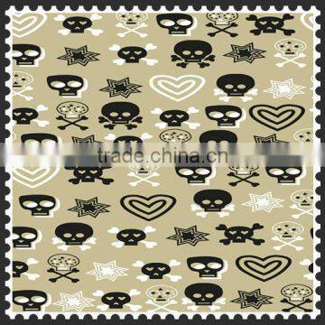 fashion design skull print taffeta fabric for scarves