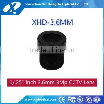 3mp 1/2.5 inch manual type low distortion fixed focus 3.6mm F1.6 cctv lens