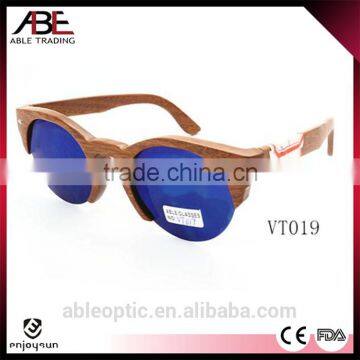 2016 round half-rim UV400 lens low MOQ custom designer bamboo wooden polarized sunglasses quality                        
                                                                                Supplier's Choice