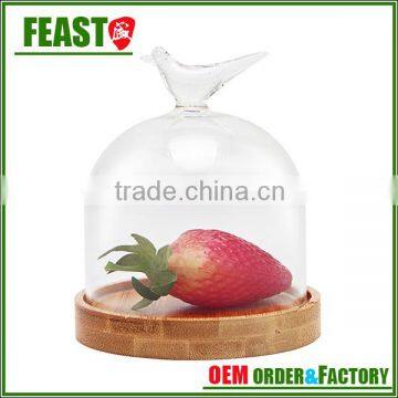 Wholesale good stylpe bamboo cutting board with cake dome