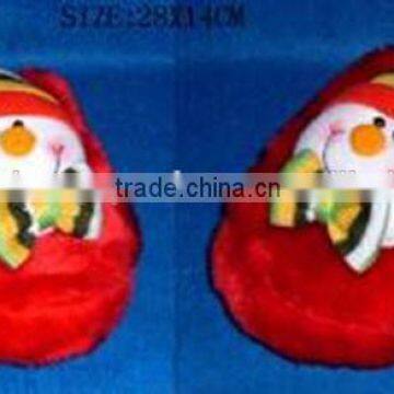 Snowman Design Christmas Plush Slippers