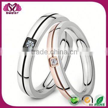 Couple Finger Rings Titanium Steel Simple Design Set Ring