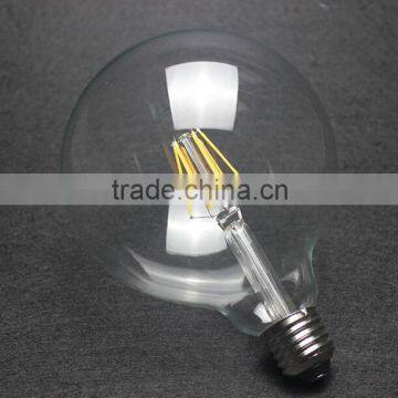 360degree beam angle high brightness 90~100lm/w E26 E27 B22 6W G125 filament led bulb