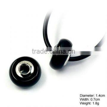 [ZAV-0925] 925 Silver Bead with Black Agate