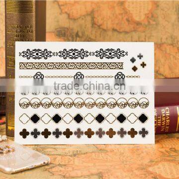 New Necklace Bracelets Tattoo Metal Silver Golden Temporary Tattoos Sticker For Adults photo-6