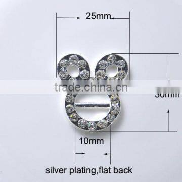 (M0763) 10mm bar rhinestone buckle for wedding invitation card ,metal buckle