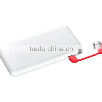 Ultra Slim Polymer Battery 10000mAh Power Bank Built-in Cable High Quality With CE/ROHS/FCC Certificates photo-2