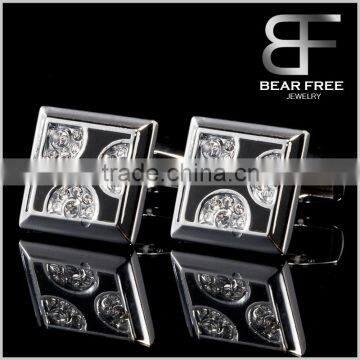 Classic Men's Enamel Cufflinks Set for French Sleeve Dress Shirts Cubic Zirconia Inlaid                        
                                                Quality Choice