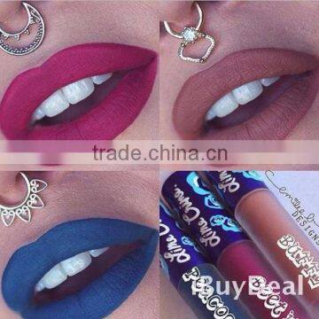 2016 New Arrival Makeup Lime VELVETINES lip gloss CUPID liquid lipstick matte 3 colors TRUE LOVE SAINT lipstick Blue Sets