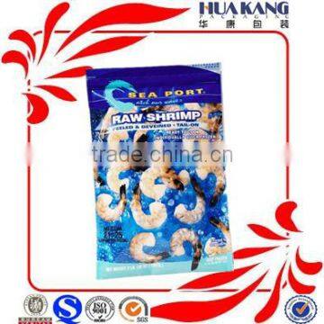 wholesale 3 side heat sealed raw shrimp plastic packaging bag