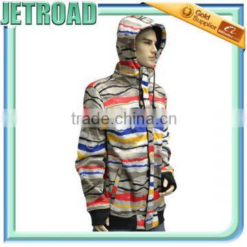 Men breathable membrane Softshell Hoodie Jacket with waterproof zipper