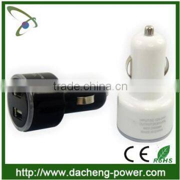 2 usb car phone charger with output 5V 1.5A/2.1A