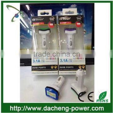 Best Design 5V 2.1A 3.1A Mini Usb Car Charger Adapter for Iphone Samsung