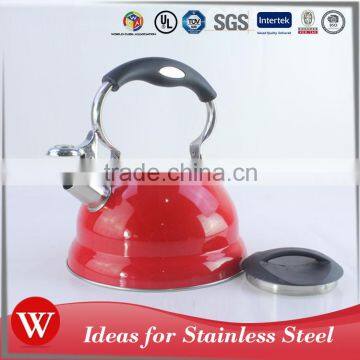 Red color induction non electric stainless steel whistling tea kettle
